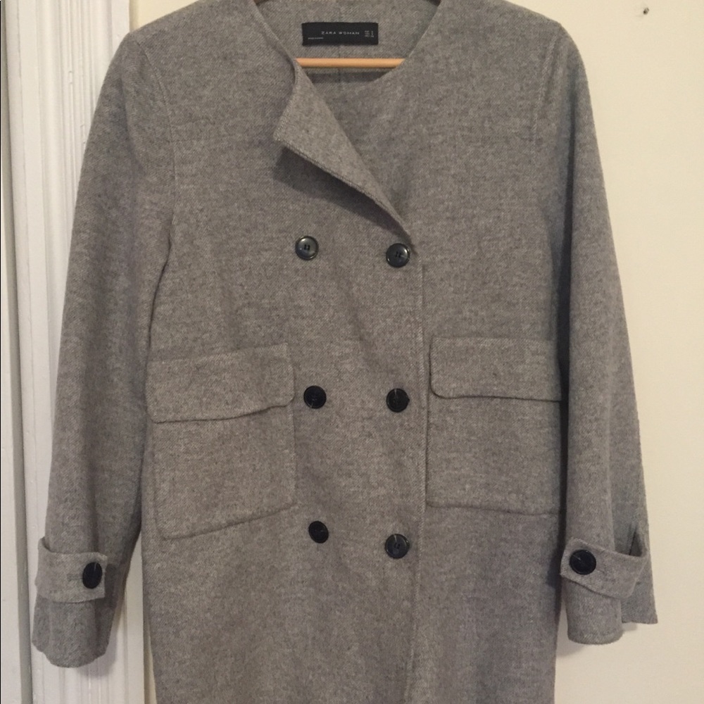Zara Women’s Handmade Coat Gray. Size Small. - Picture 5 of 8